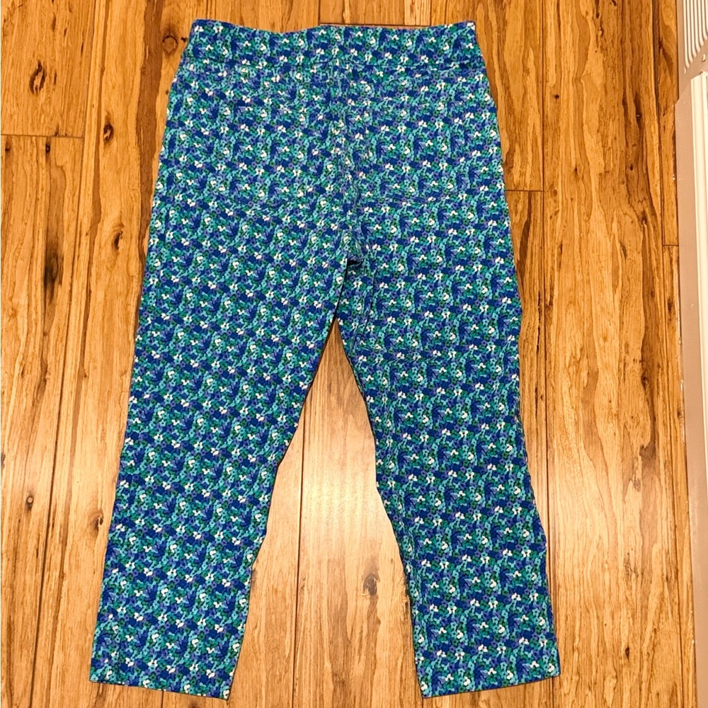 Soft Surroundings Pants Womens Petites MP Medium Cropped Pull On Blue Casual - Picture 2 of 9
